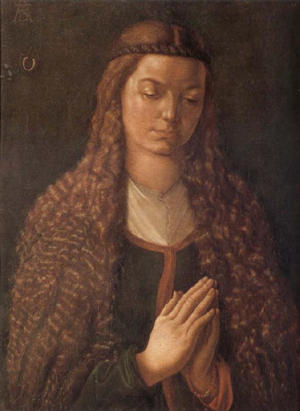 Albrecht Durer Young Woman in Prayer with Loose Hair oil painting image